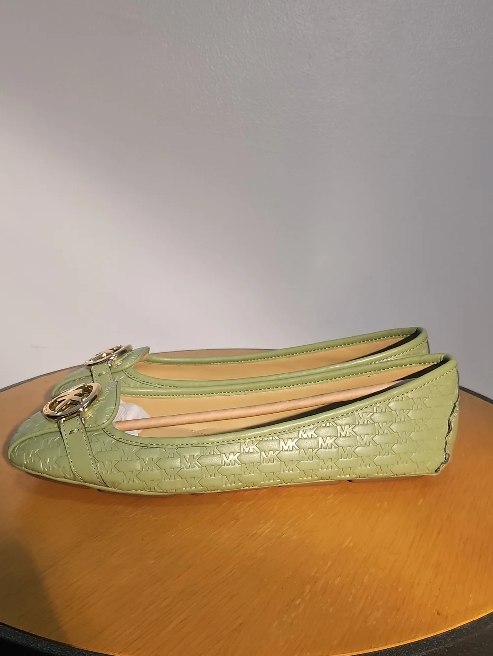Michael Kors Green Logo Ballet Flats Size 10